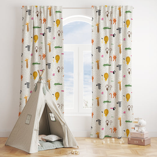 Safari Room Darkening Curtain (Set of 2)